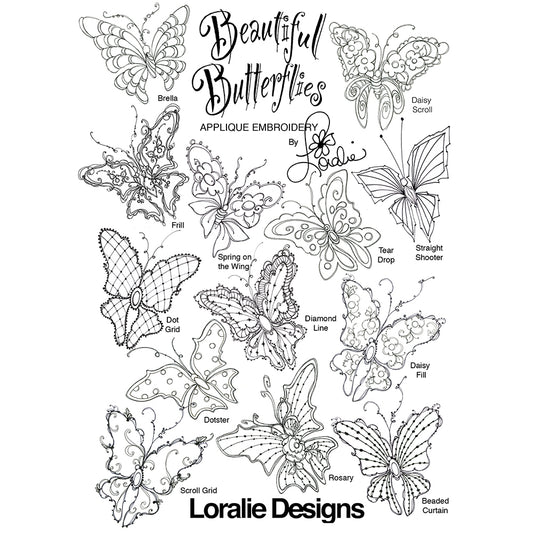Beautiful Butterflies Machine Embroidery Design Collection - DOWNLOAD
