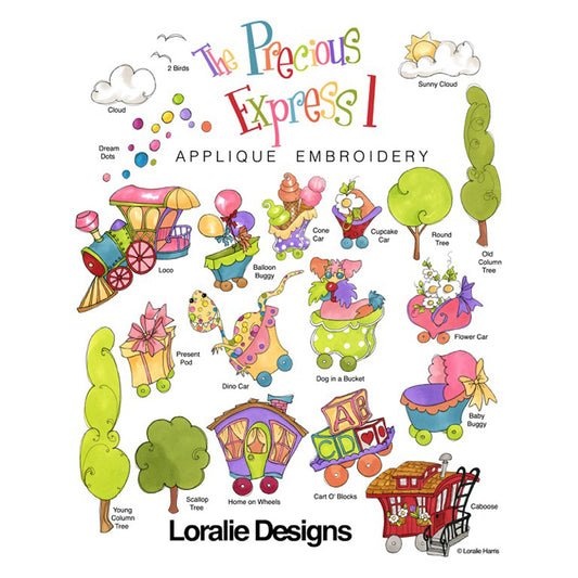 The Precious Express 1 Machine Embroidery Design Collection - FLASH DRIVE