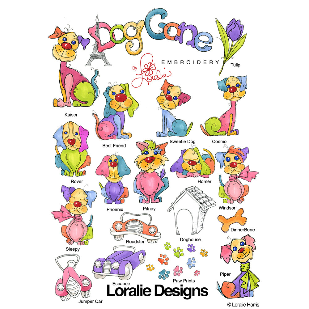 Dog Gone Machine Embroidery Design Collection - DOWNLOAD