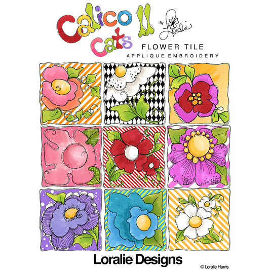 Calico Cats 2 Machine Embroidery Design Collection - FLASH DRIVE
