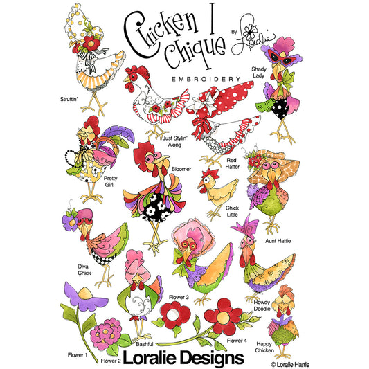 Chicken Chique 1 Machine Embroidery Design Collection - DOWNLOAD