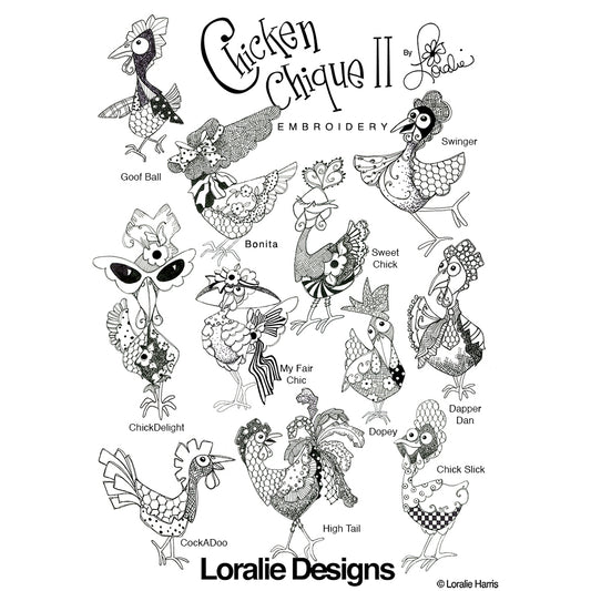 Chicken Chique 2 Machine Embroidery Design Collection - FLASH DRIVE