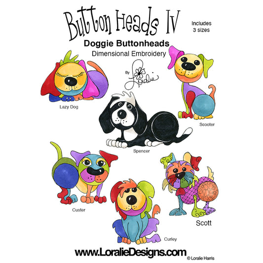 Button Heads 4 Machine Embroidery Design Collection - FLASH DRIVE