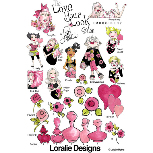 Love Your Look Salon Machine Embroidery Design Collection - DOWNLOAD