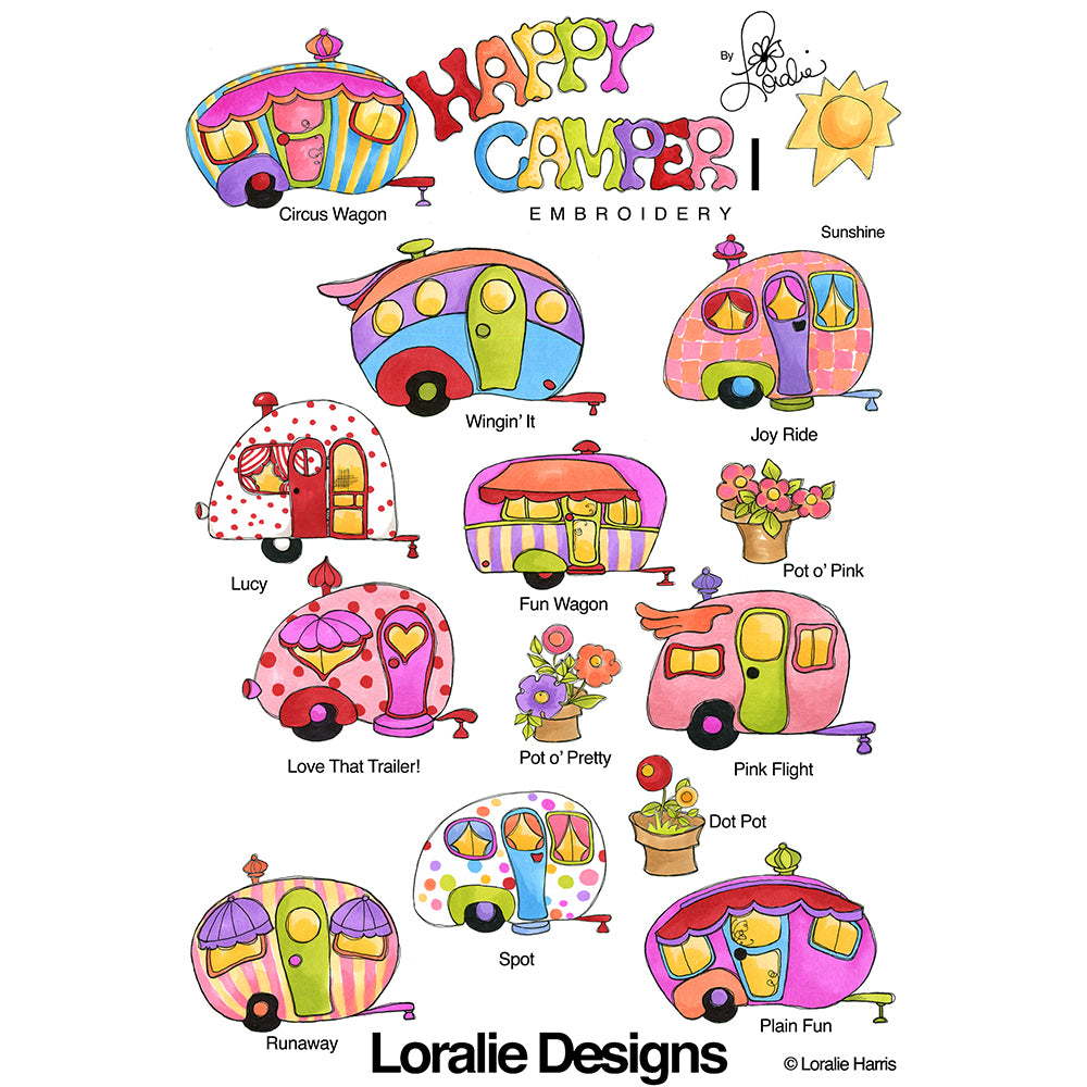 Happy Camper 1 Machine Embroidery Design Collection - FLASH DRIVE