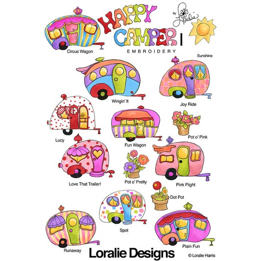 Happy Camper 1 Machine Embroidery Design Collection - FLASH DRIVE