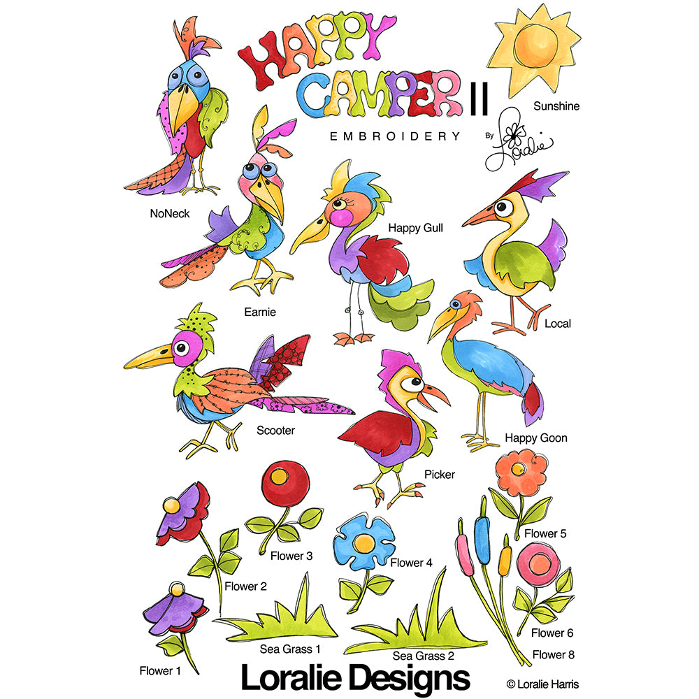 Happy Camper 2 Machine Embroidery Design Collection - DOWNLOAD