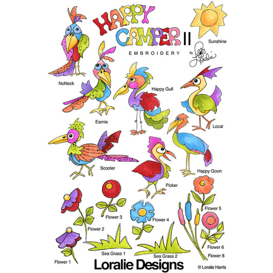 Happy Camper 2 Machine Embroidery Design Collection - DOWNLOAD