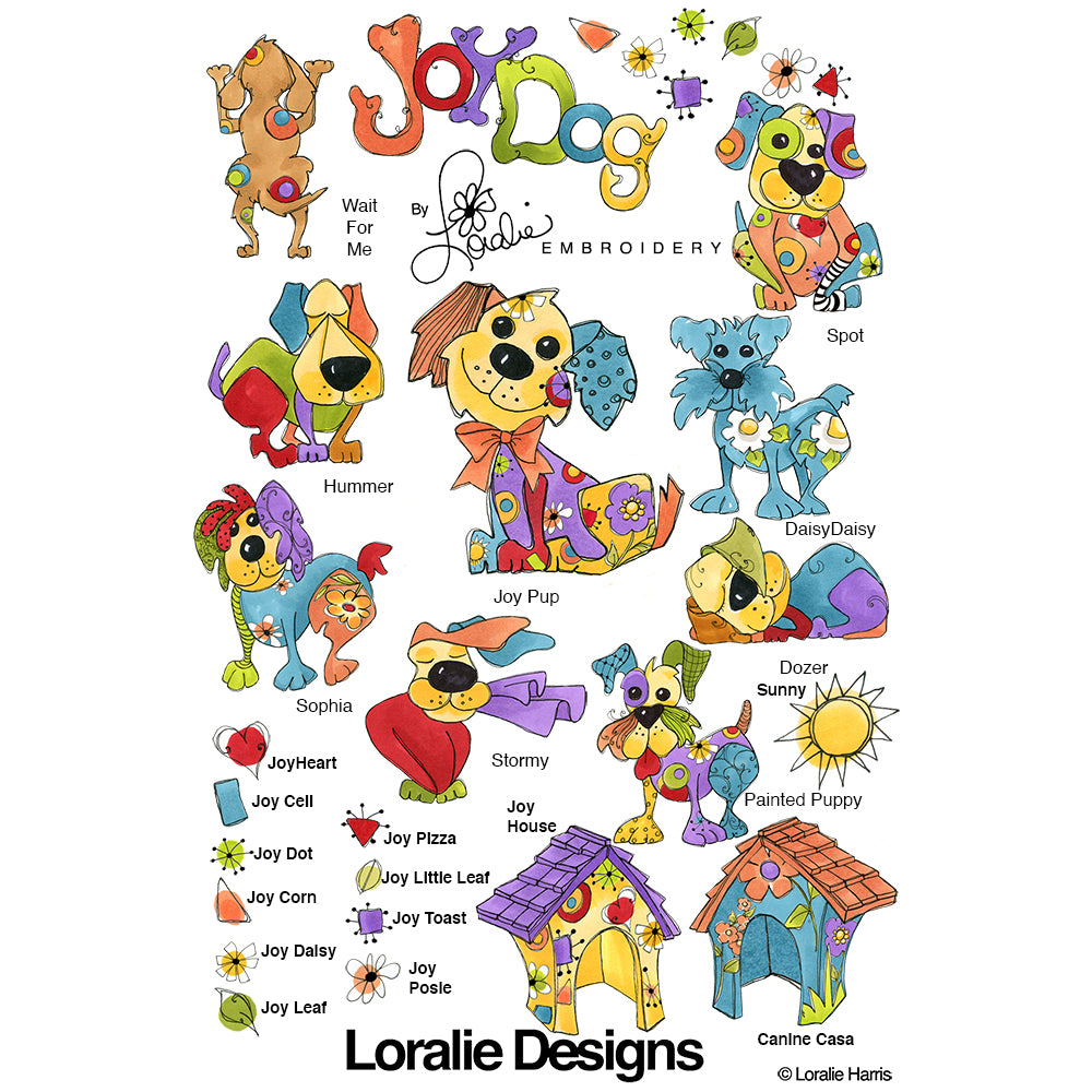 Joy Dog Machine Embroidery Design Collection - DOWNLOAD