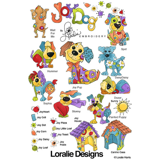 Joy Dog Machine Embroidery Design Collection - DOWNLOAD