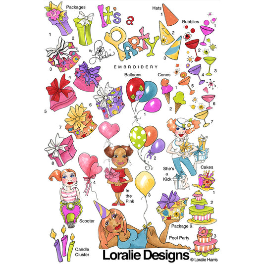 It's a Party Machine Embroidery Design Collection - FLASH DRIVE