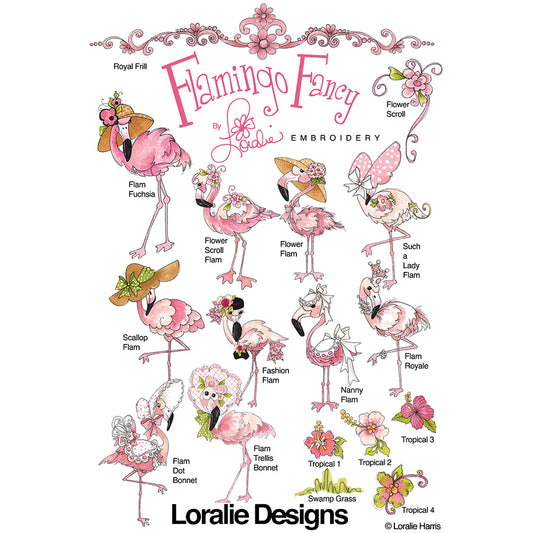 Flamingo Fancy Machine Embroidery Design Collection - DOWNLOAD