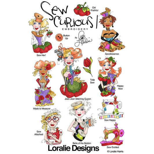 Sew Curious 1 Machine Embroidery Design Collection - FLASH DRIVE