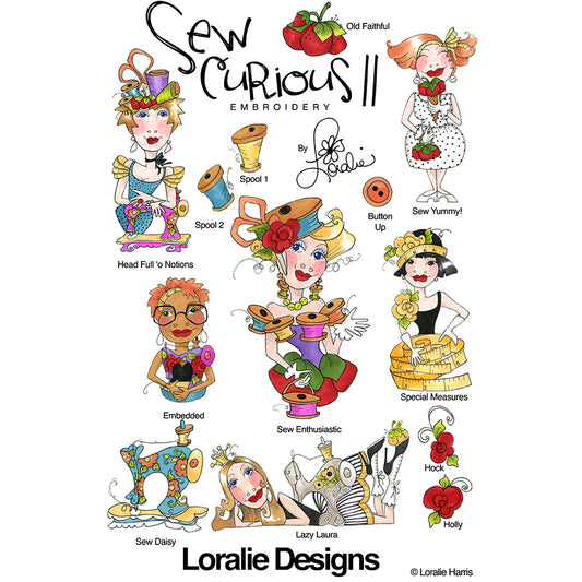 Sew Curious 2 Machine Embroidery Design Collection - FLASH DRIVE