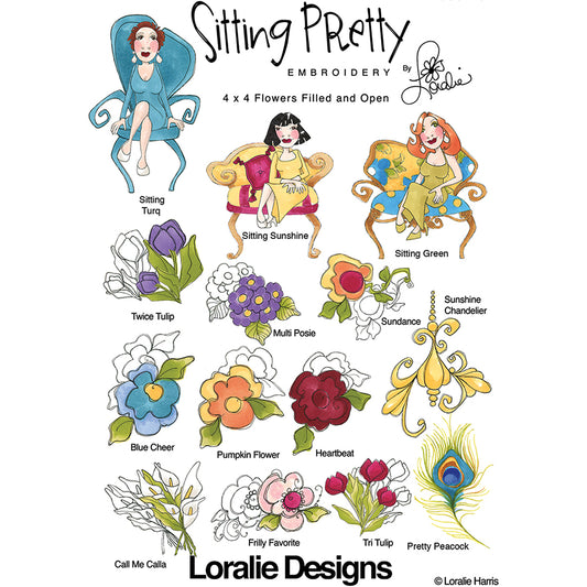 Sitting Pretty Machine Embroidery Design Collection - FLASH DRIVE