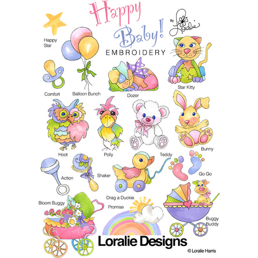 Happy Baby! Machine Embroidery Design Collection - FLASH DRIVE
