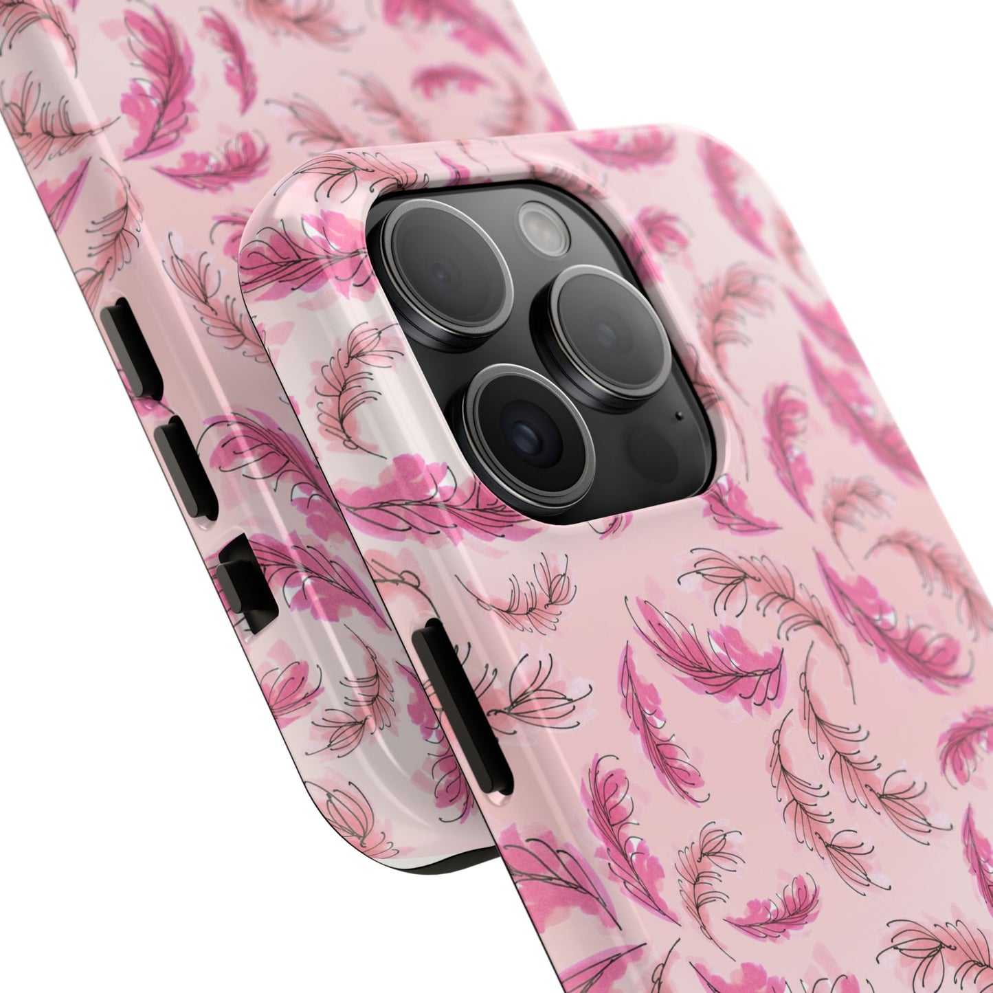 Flam Feathers Pink Phone Case