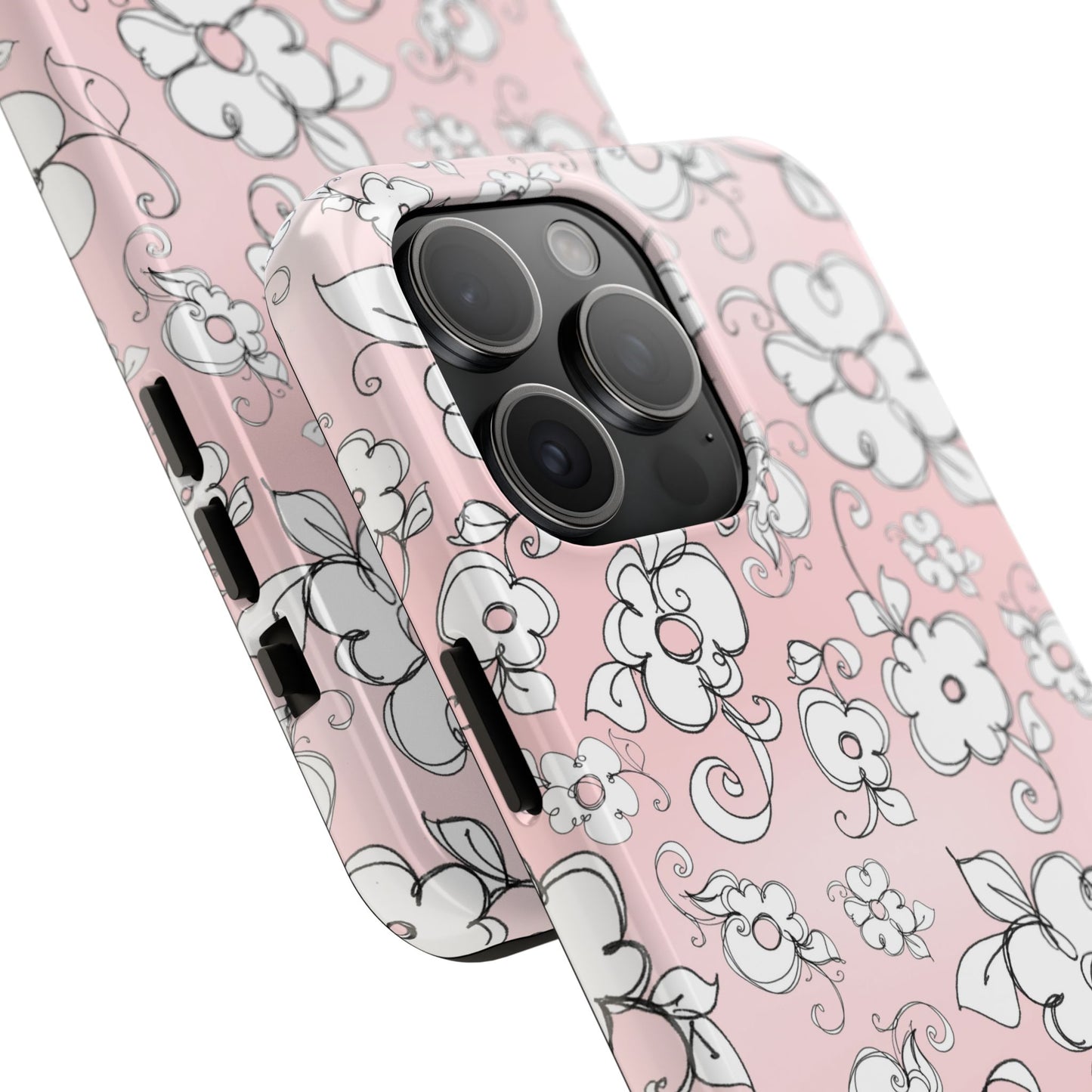 Lady Flowers Pink Sky Phone Case