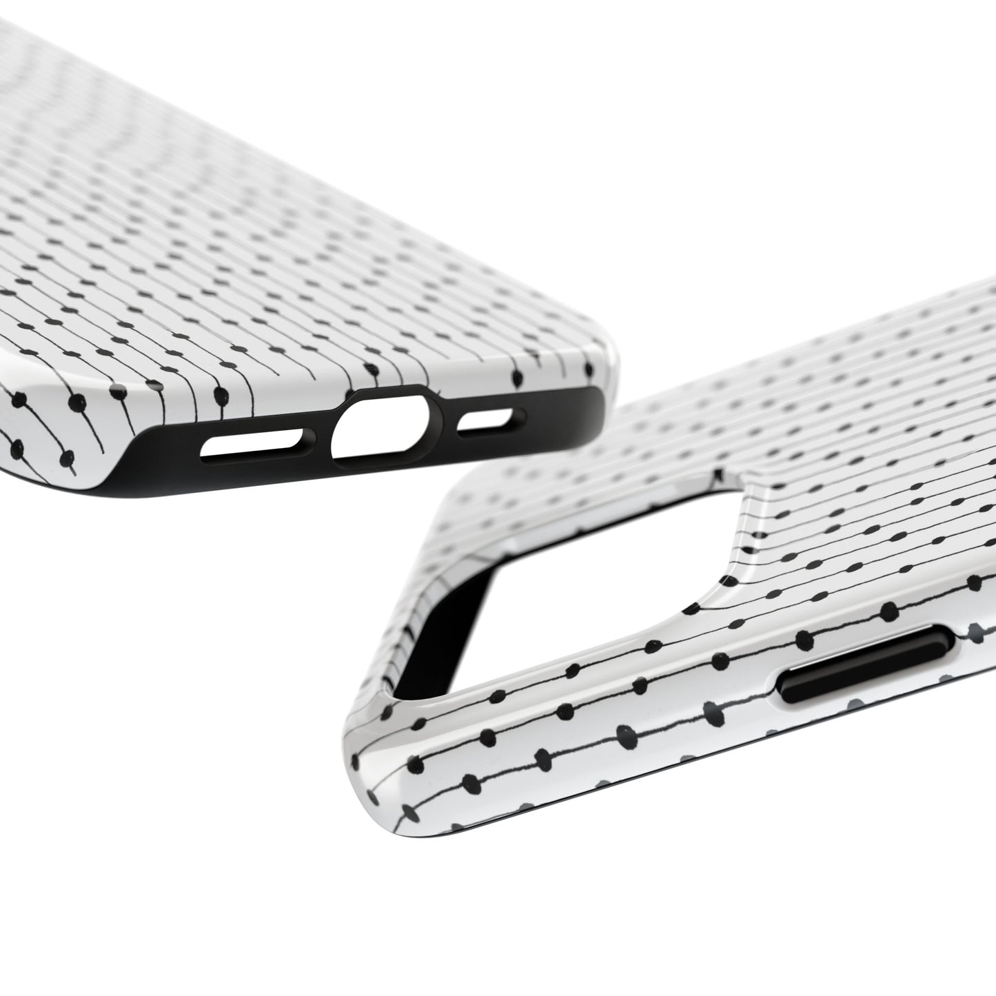 Pin Stripe White / Black Phone Case