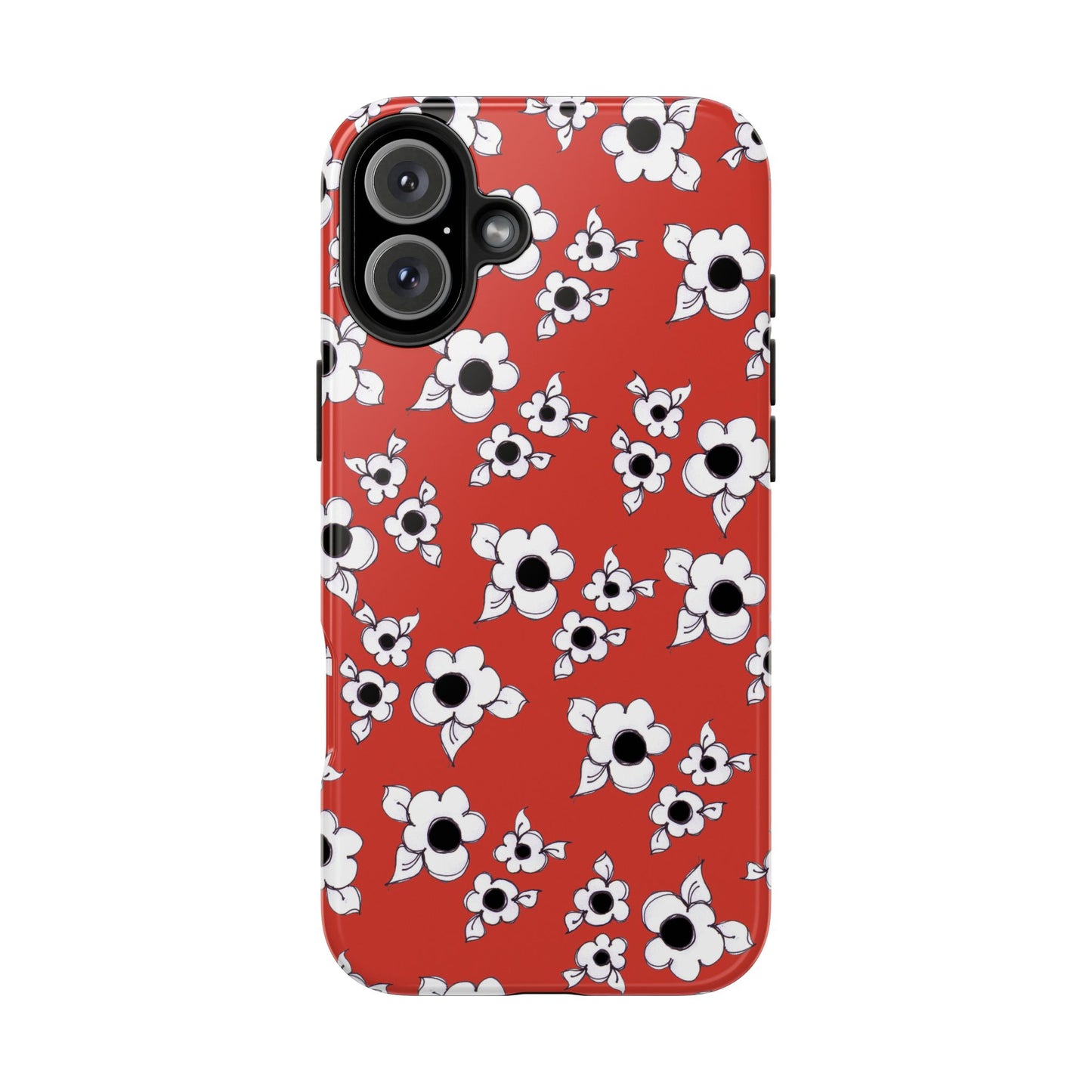 Daisy Cluster Red / Black Phone Case