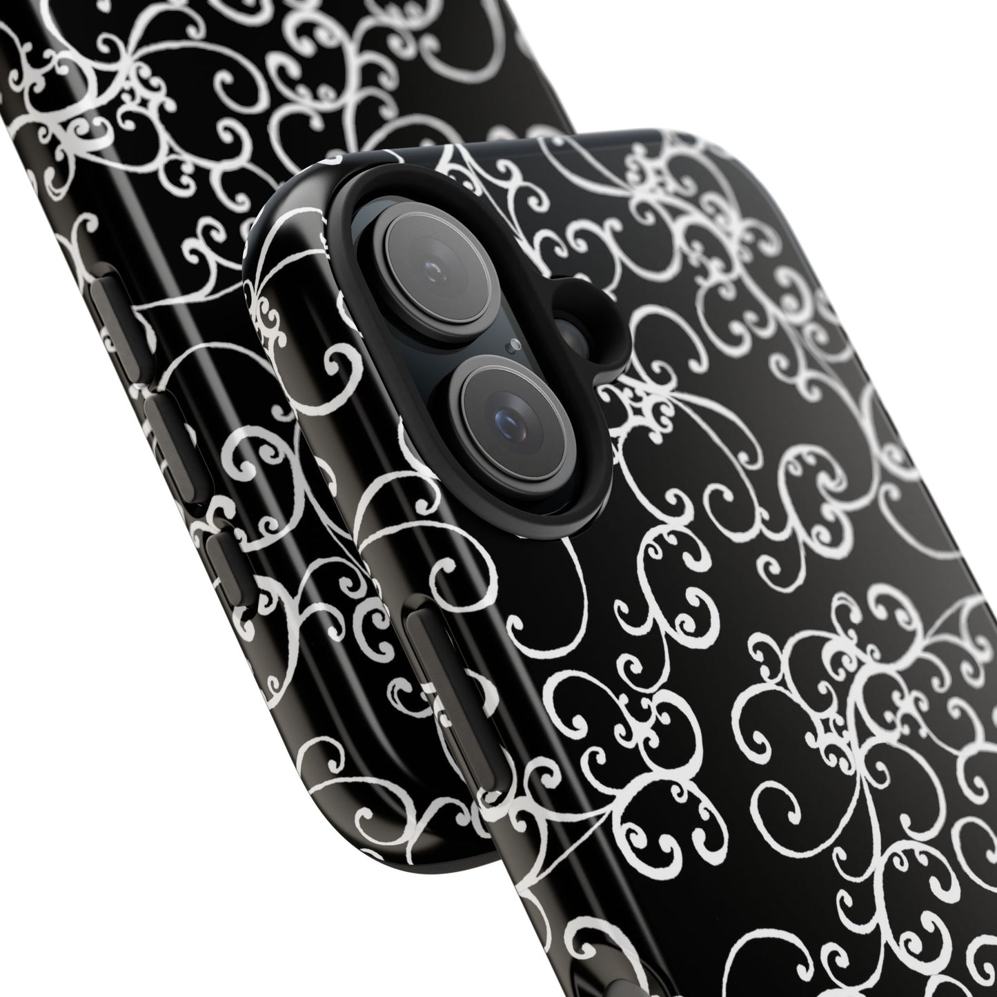 Elegant Scroll Black / White Phone Case