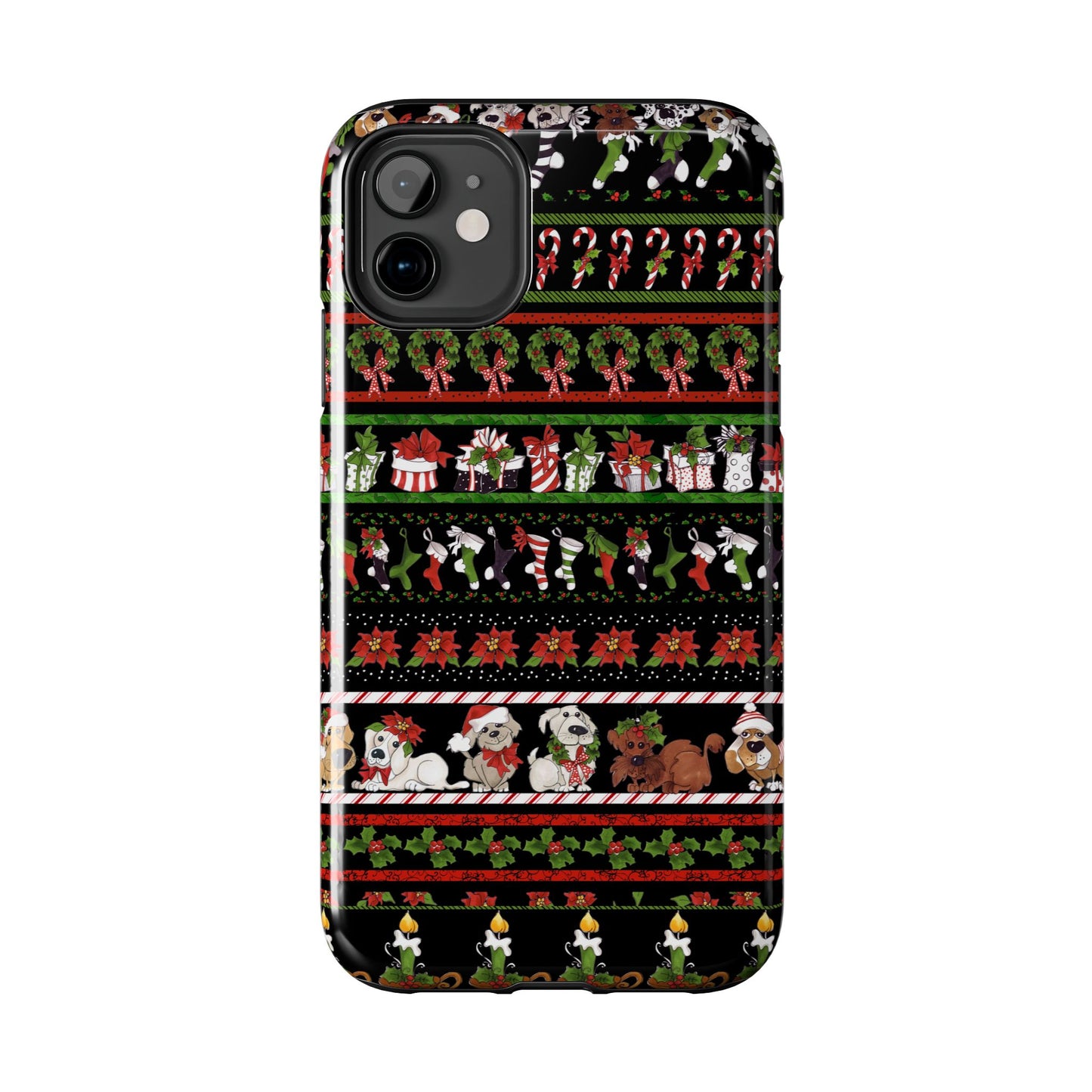Holiday Borders Black Phone Case