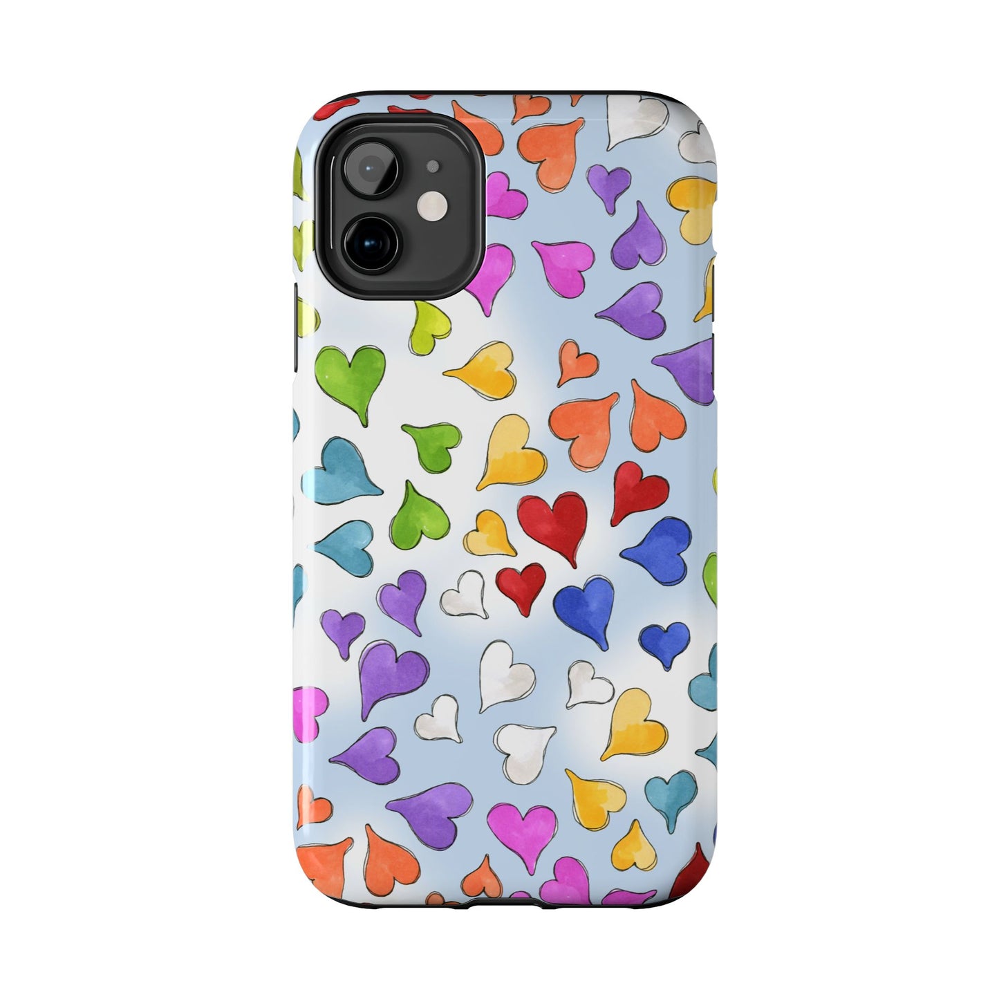 Happy Hearts Blue Sky Phone Case