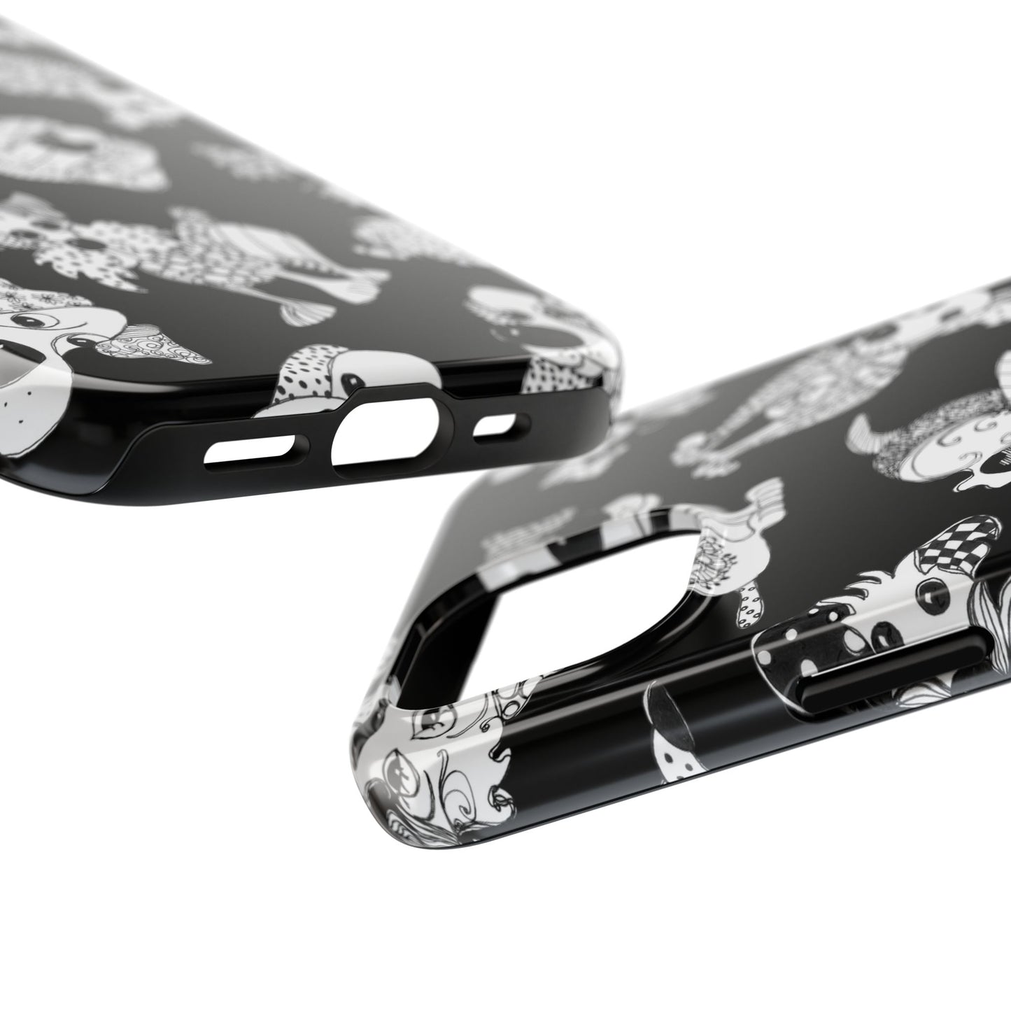 Doodle Dogs Black Phone Case