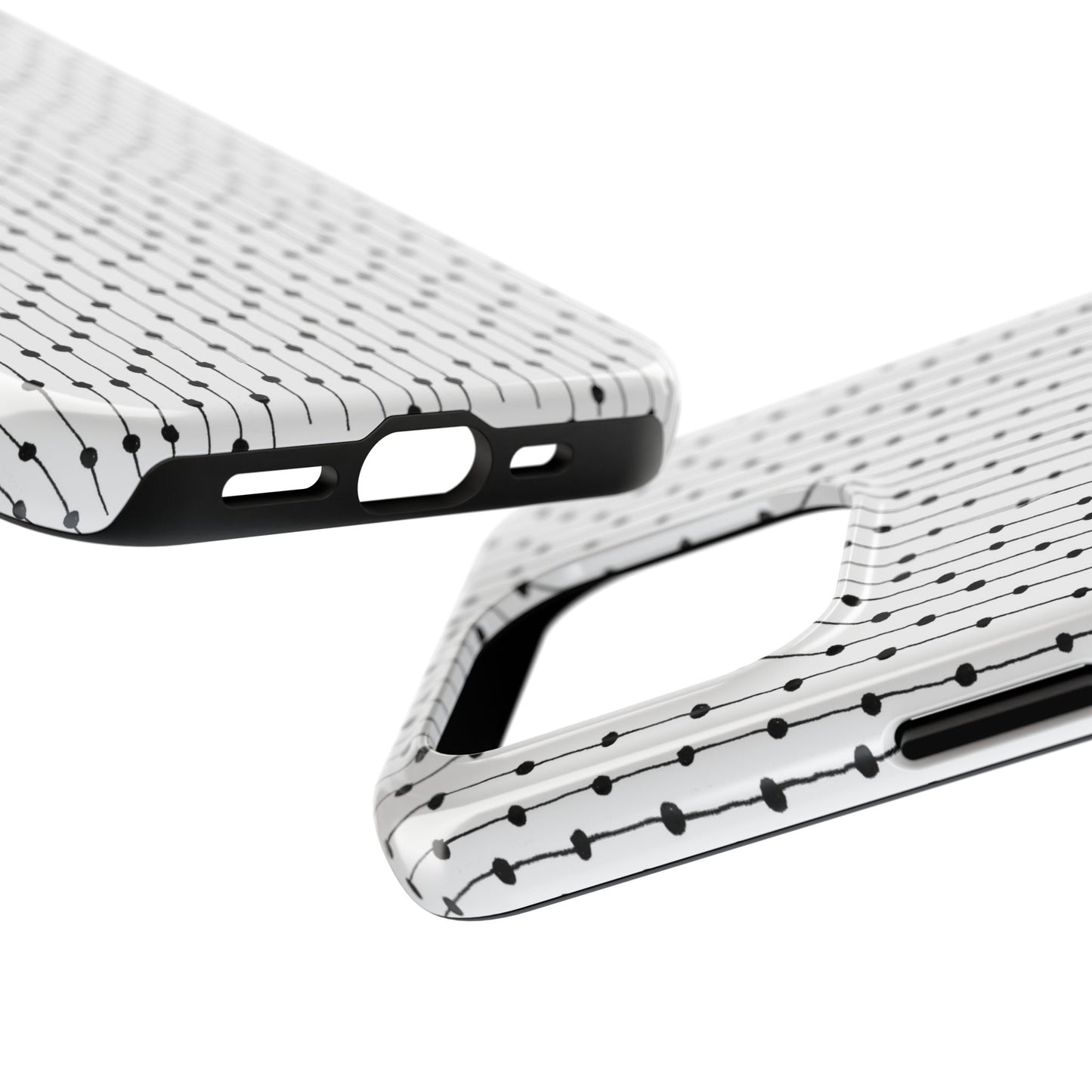 Pin Stripe White / Black Phone Case