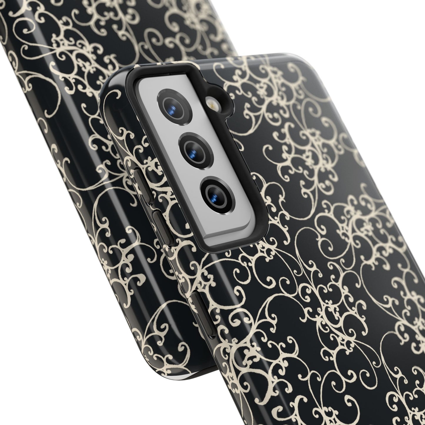 Elegant Scroll Black / Ivory Phone Case