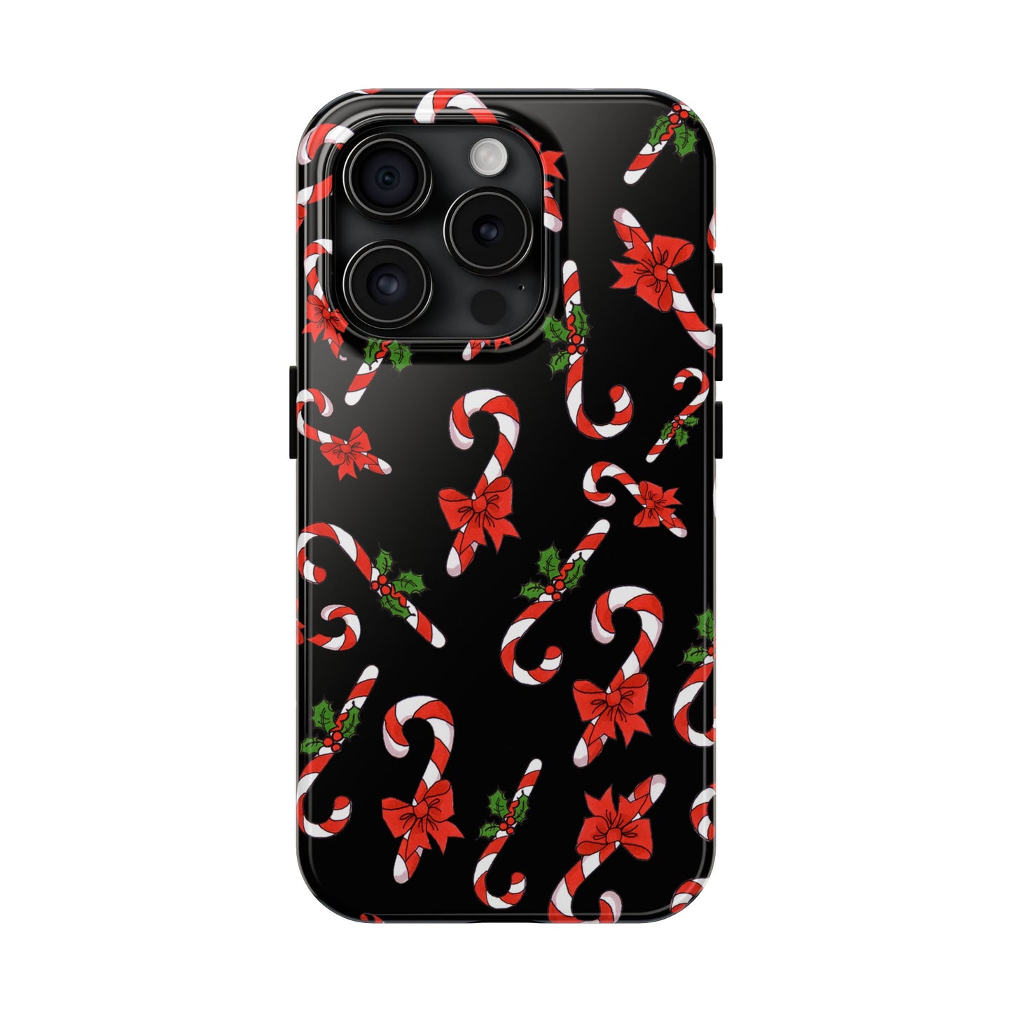 Candy Cane Crowd Black Phone Case