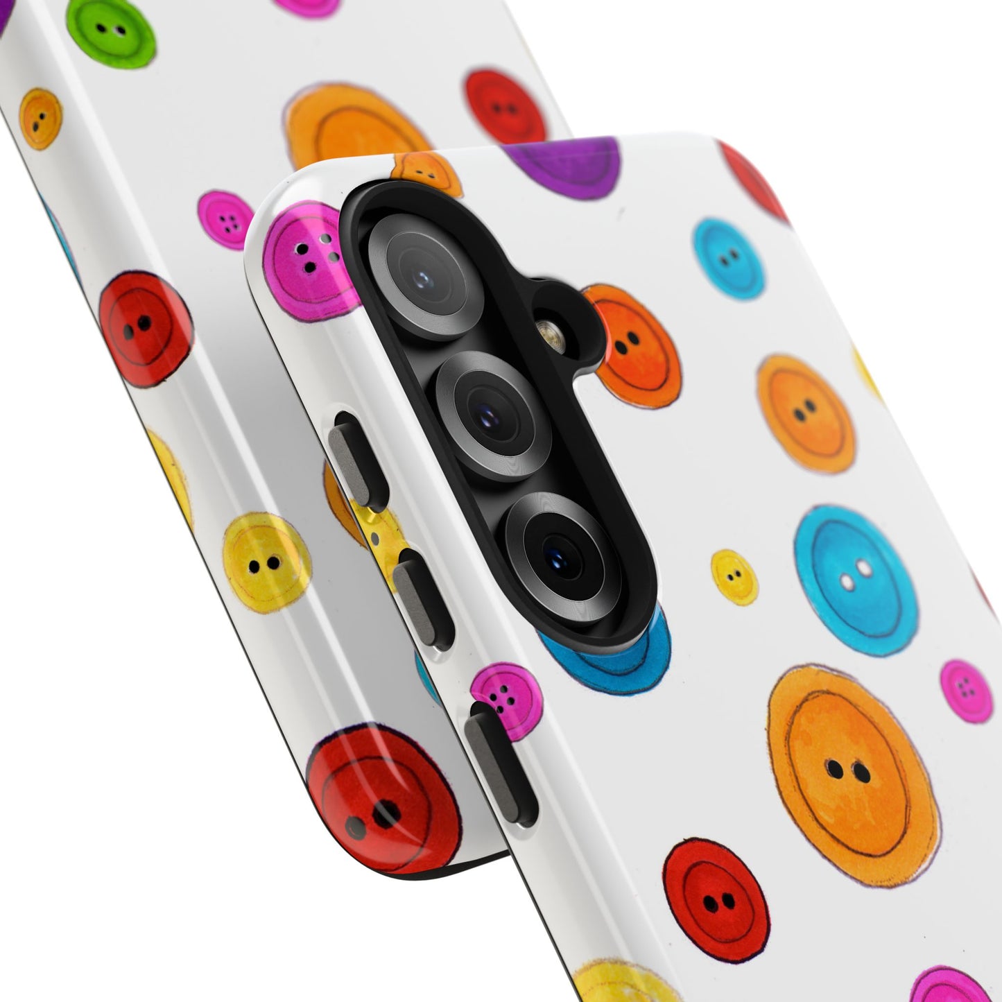 Button Dots White Phone Case