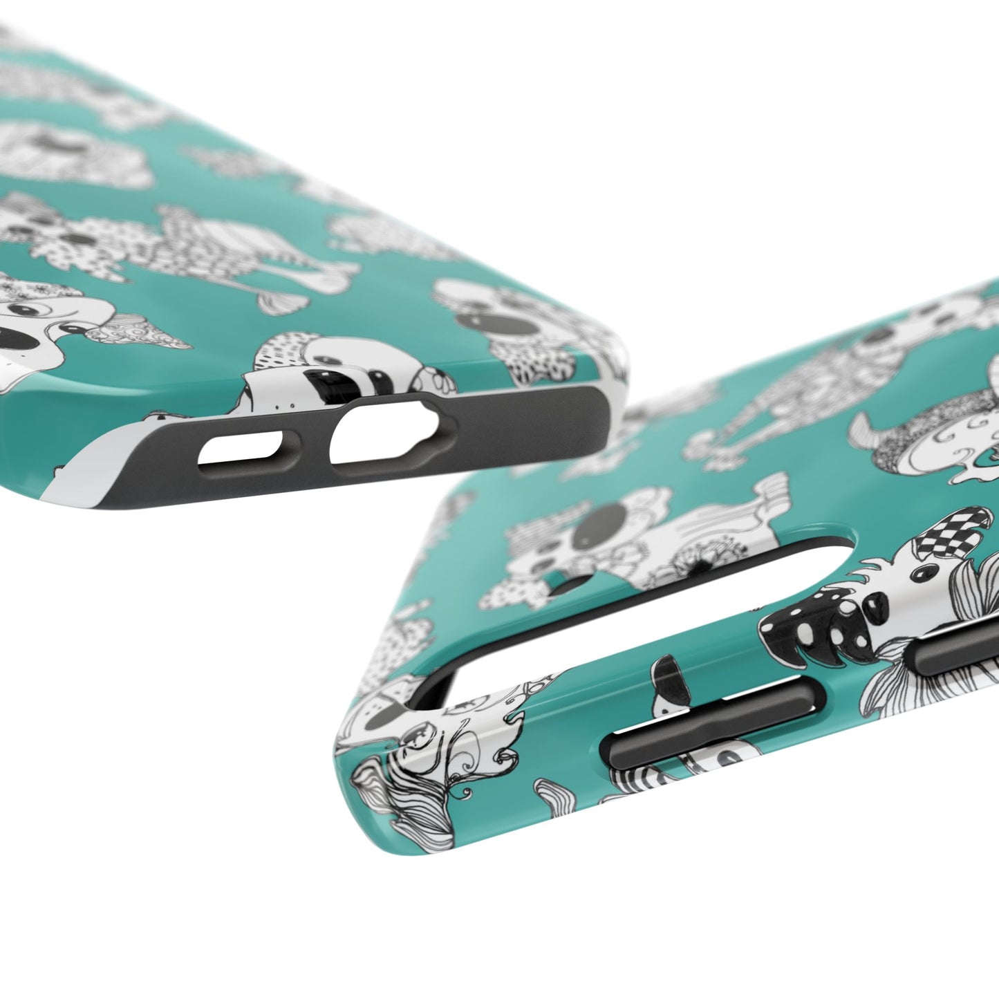 Doodle Dogs Turquoise Phone Case