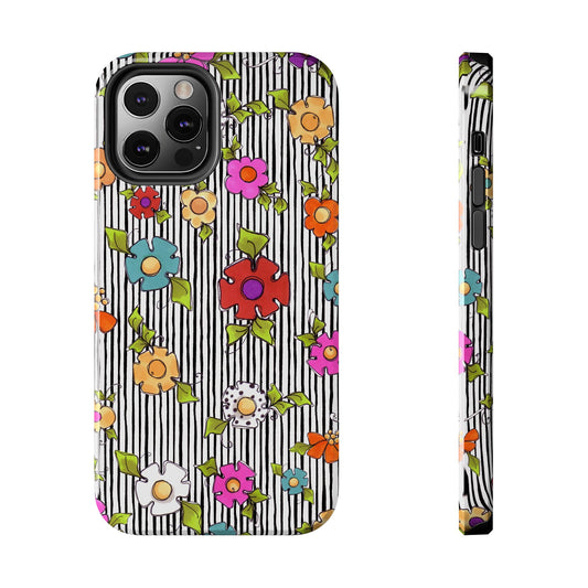 Dog Blooms White / Black Phone Case