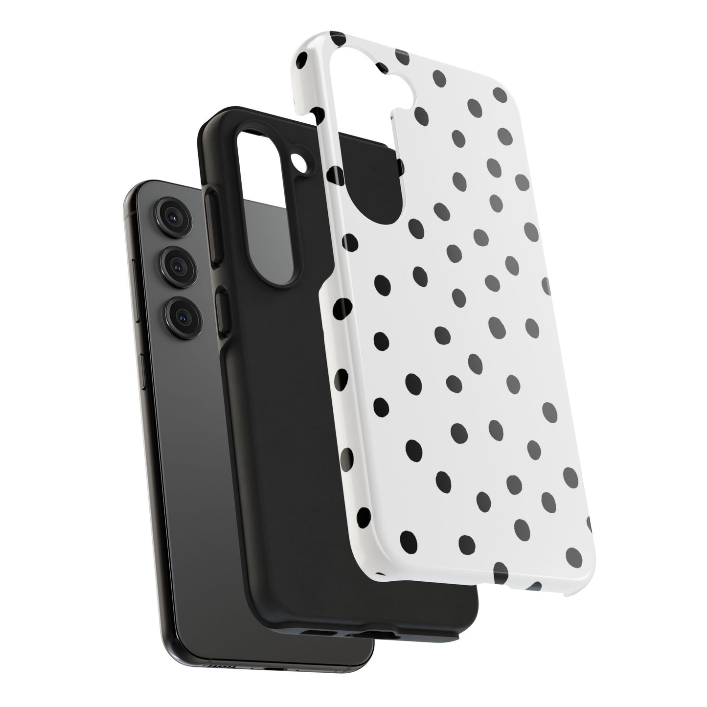 Dot White / Black Phone Case