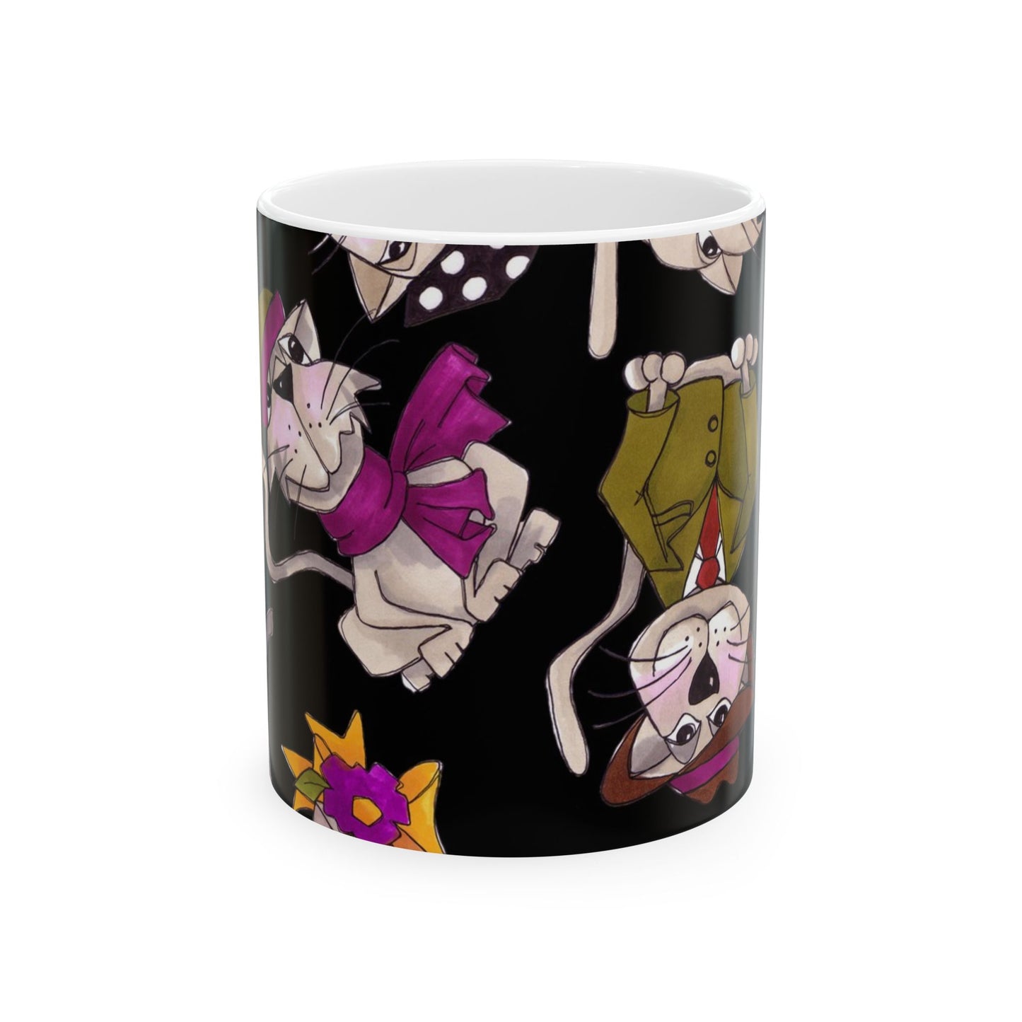 Spice Cats Tossed Black Cup