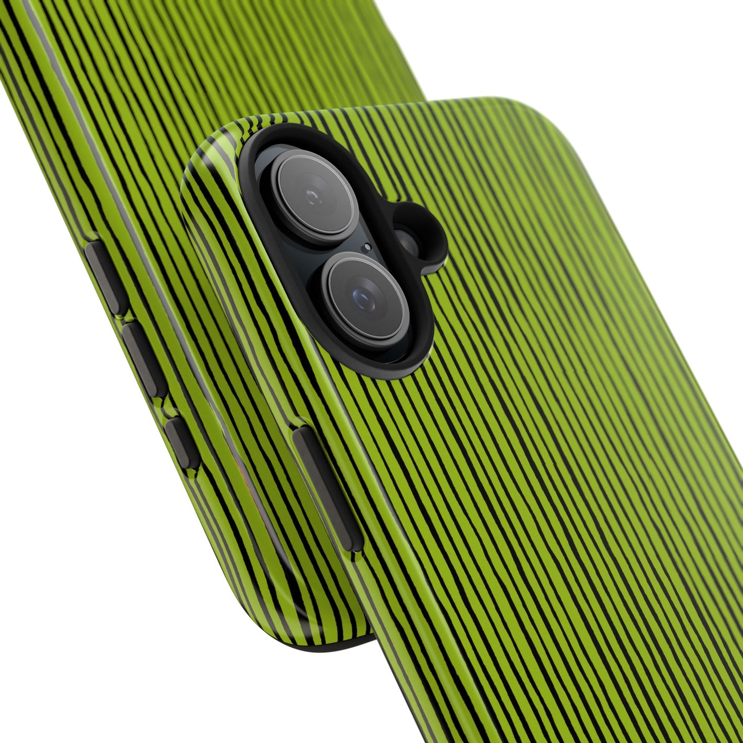 Quirky Pin Stripe Green / Black Phone Case