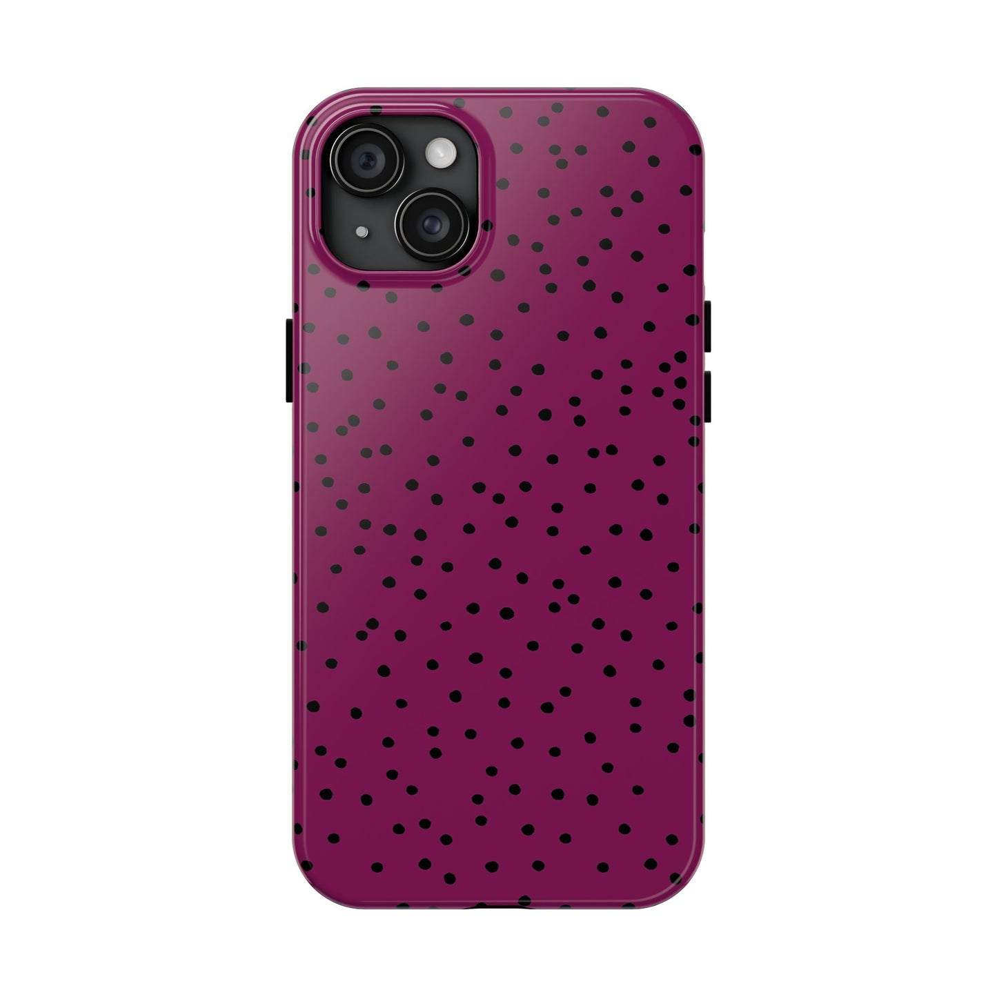 Dinky Dots Burgundy / Black Phone Case