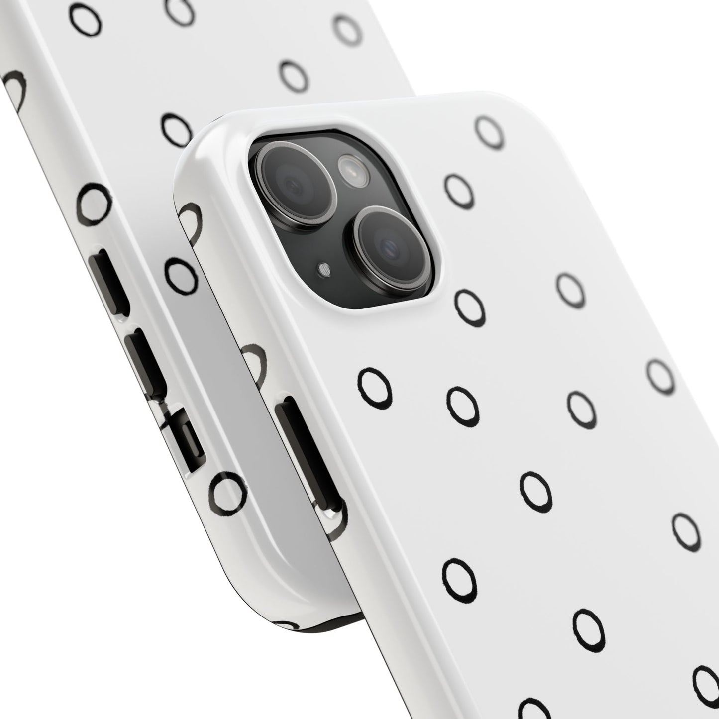 Open Dots White / Black Phone Case