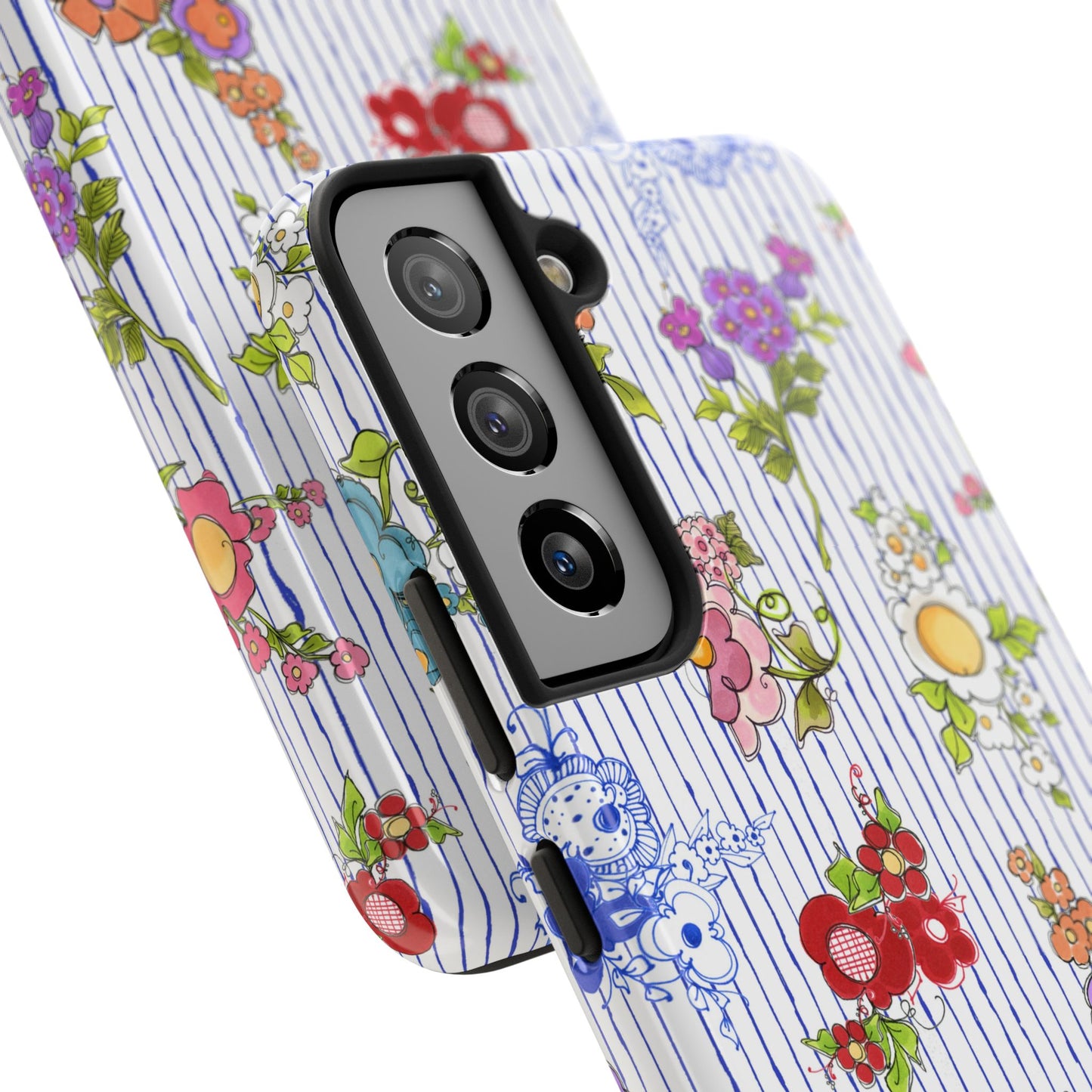 Mixed Bouquets Blue / White Phone Case