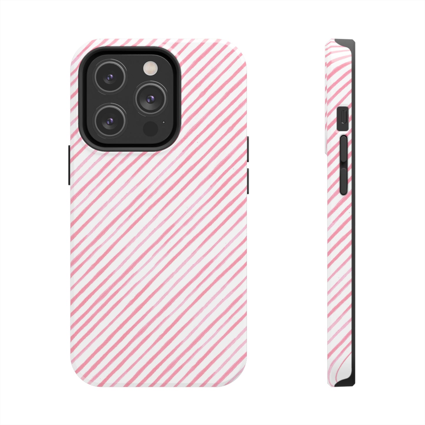 Bias Stripe White / Pink Phone Case