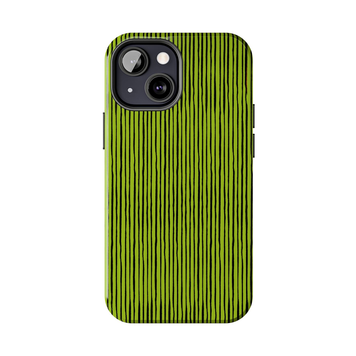 Quirky Pin Stripe Green / Black Phone Case