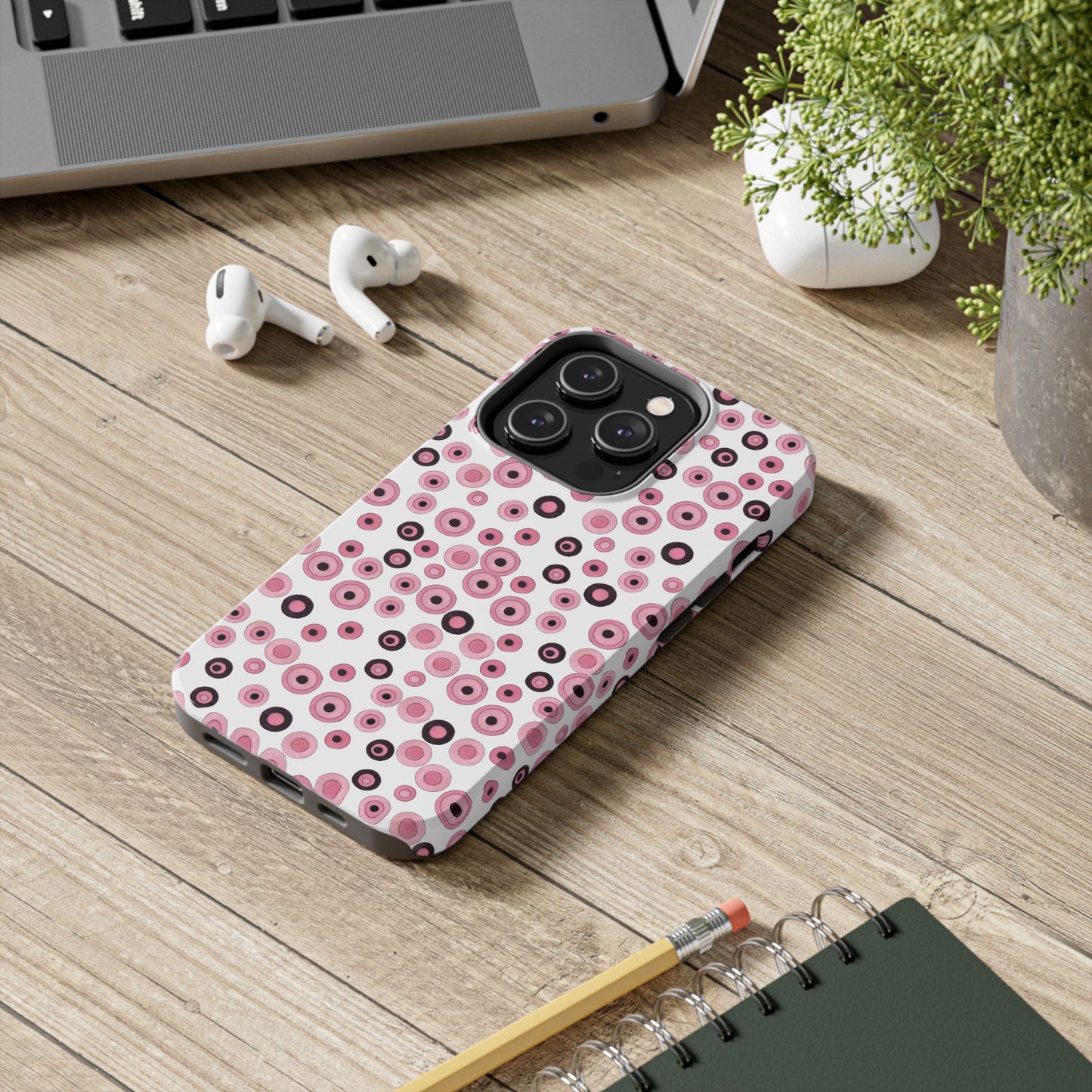 Dots White / Pink Phone Case