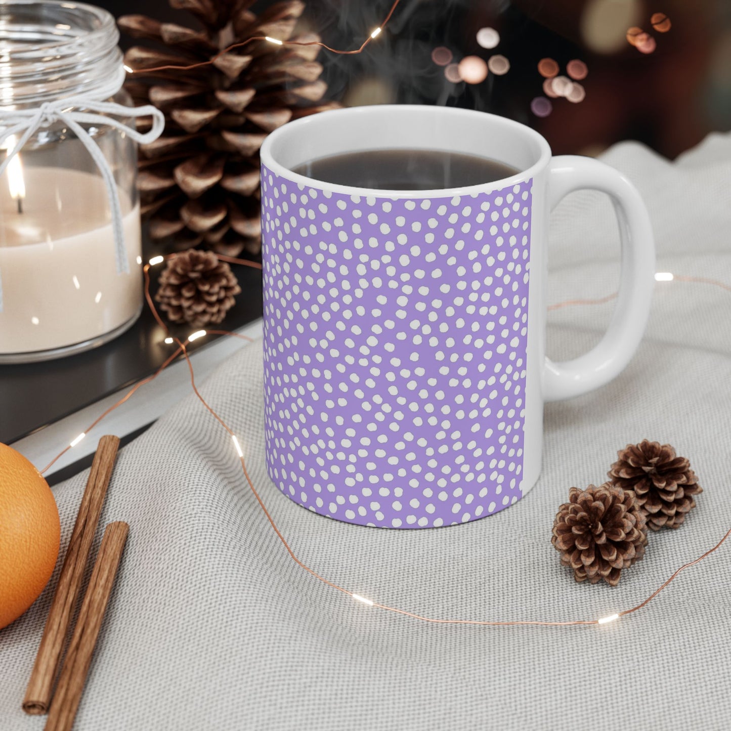Bitty Dots Lilac / White Cup