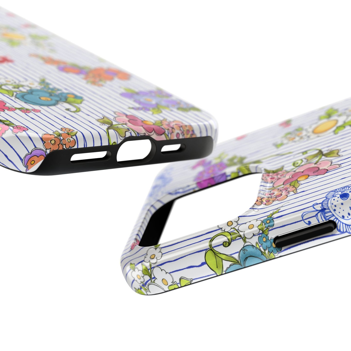 Mixed Bouquets Blue / White Phone Case