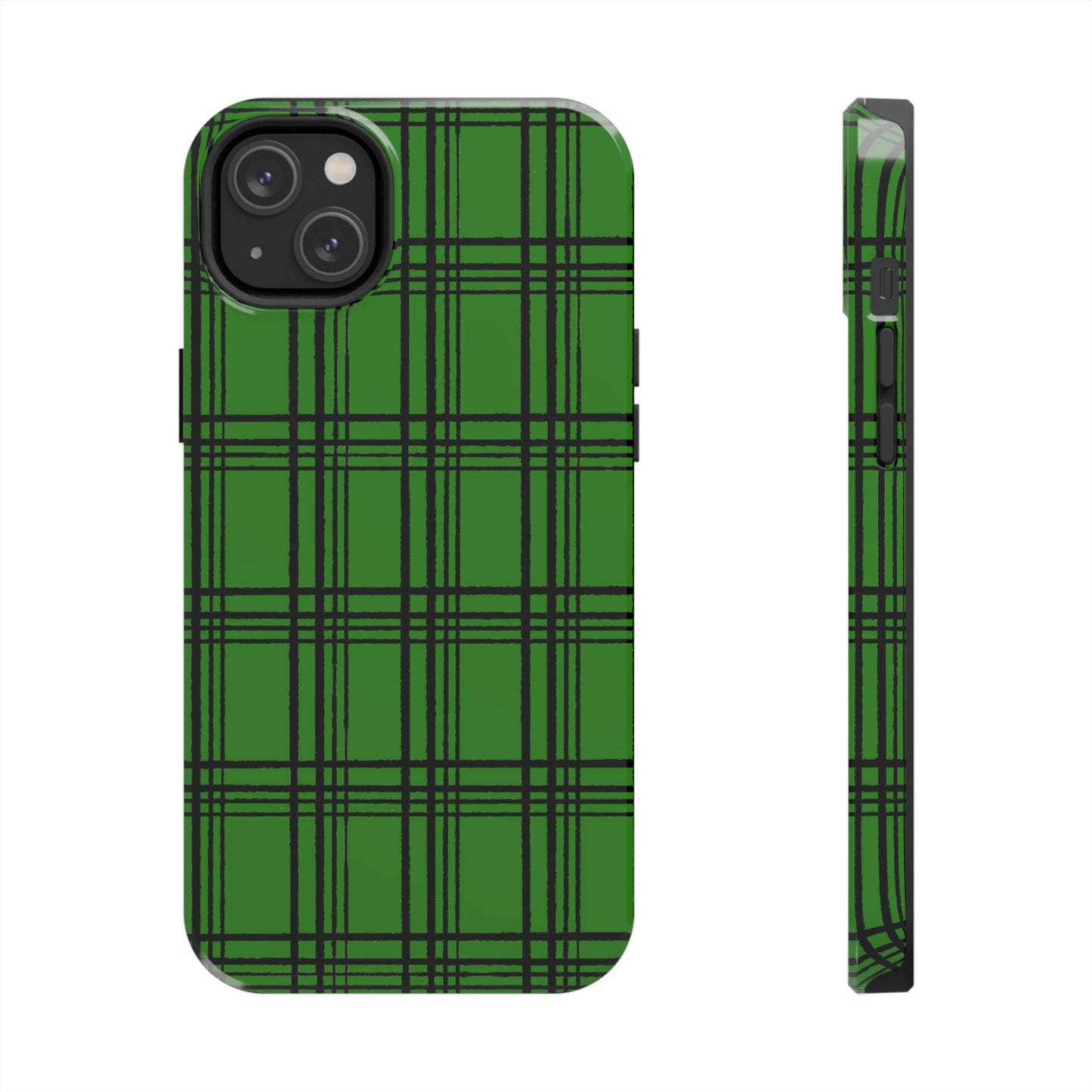 Glad Plaid Green / Black Phone Case