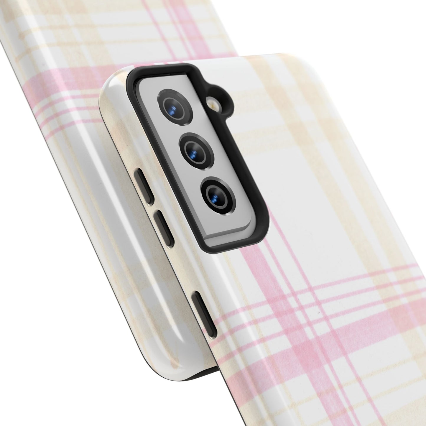 Flower Model Plaid Phone Case