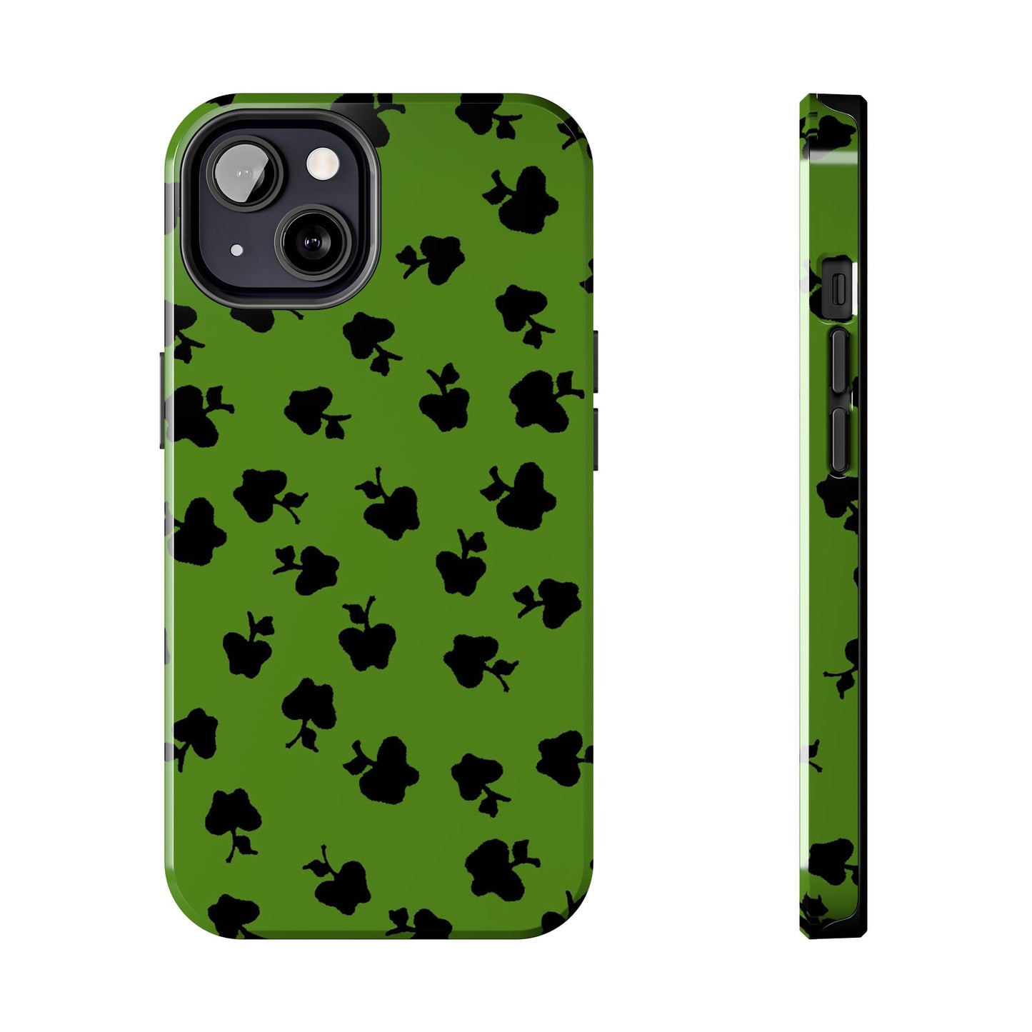 Happy Apples Green / Black Phone Case