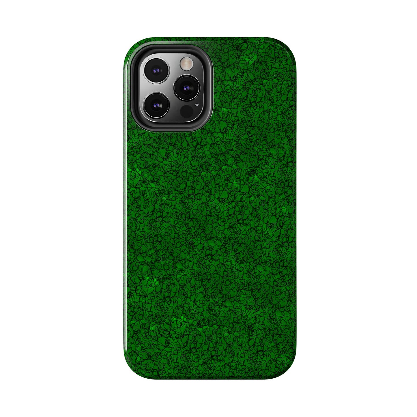Scribble Green / Black Phone Case