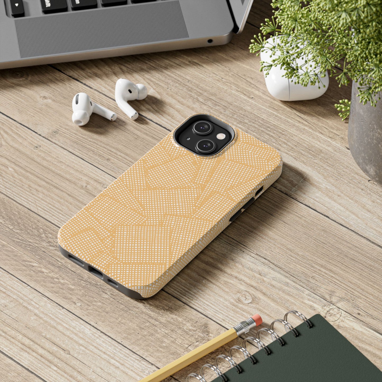 Check Patch Large Yellow Phone Case